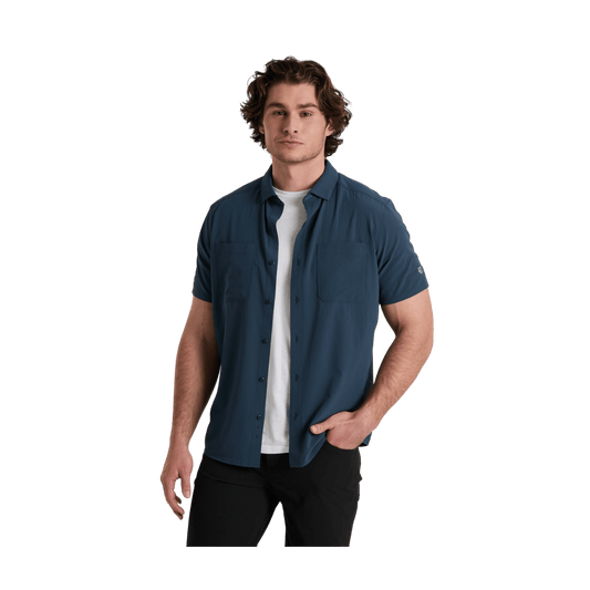 KUHL MEN'S EDGE SHORT SLEEVE - PIRATE BLUE - FRONT VIEW