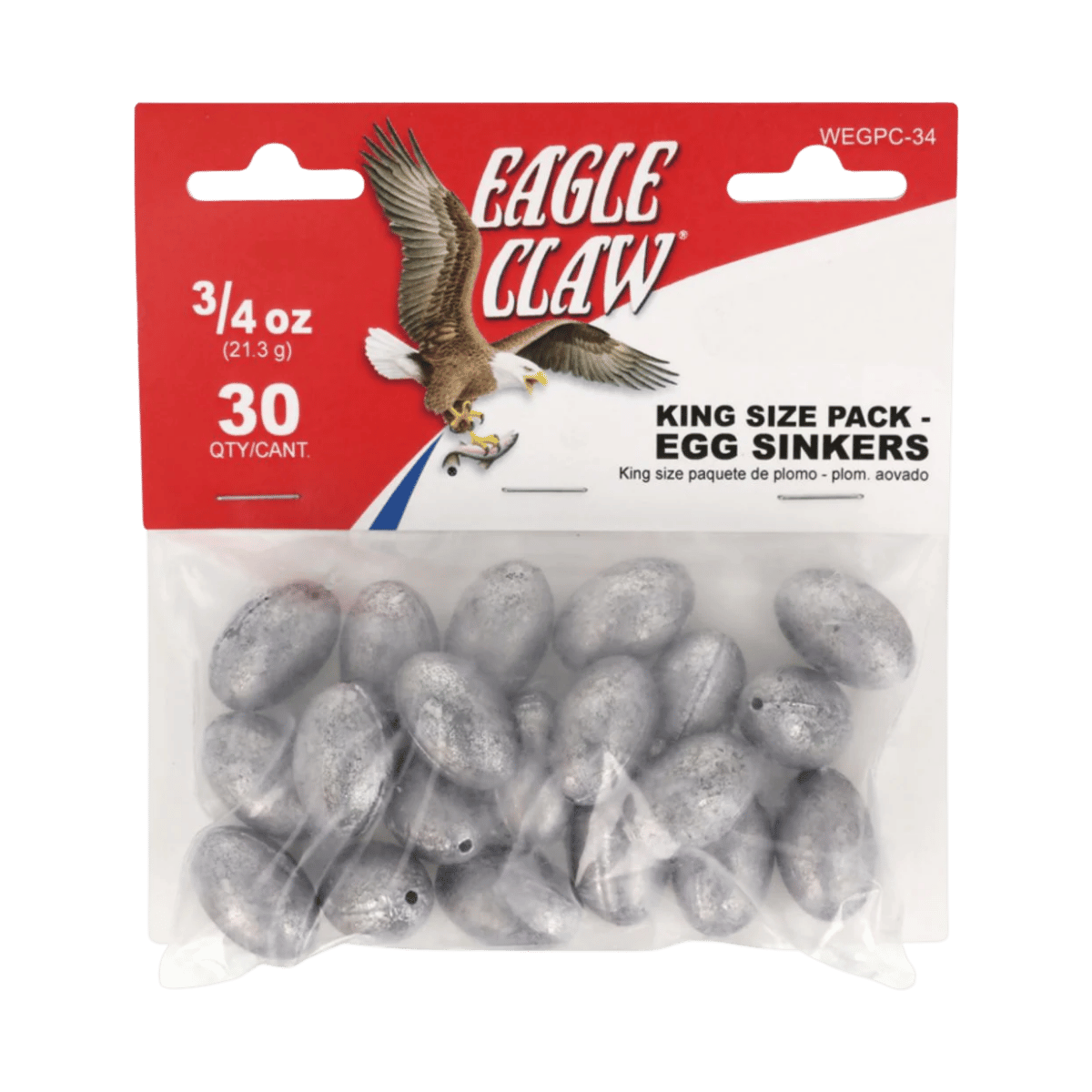 EAGLE CLAW EGG SINKER KING PACK - 3/4OZ