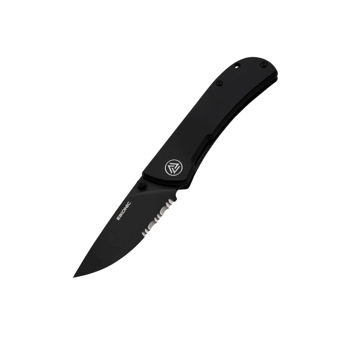 EIKONIC KNIFE FAIRWIND FLIPPER BLACK SERRATED BLACK