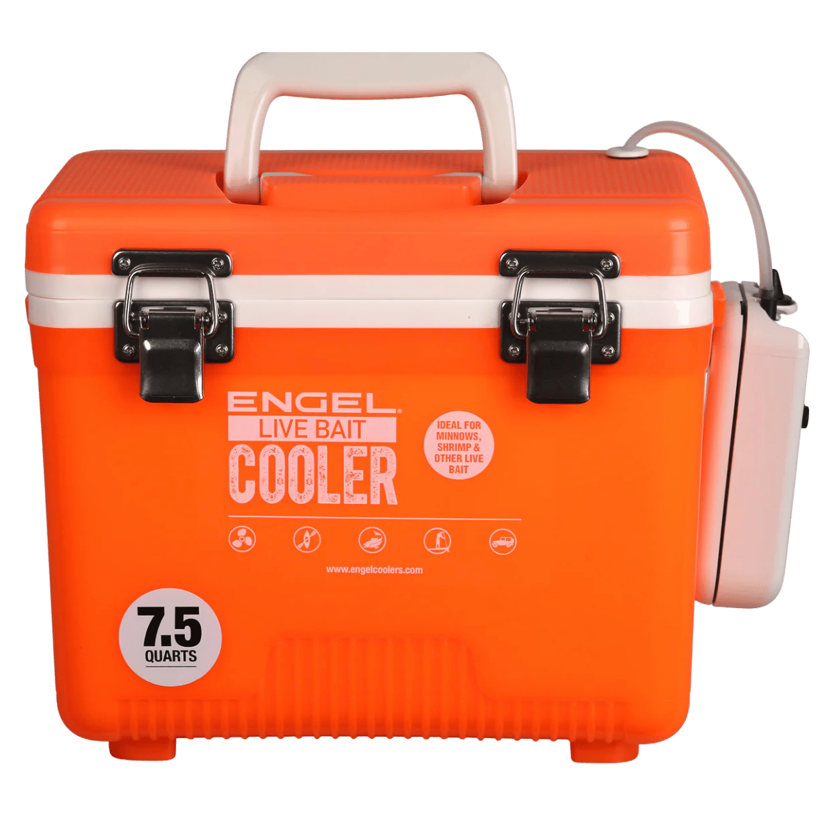 ENGEL 7.5 QUARTS LIVE BAIT DRYBOX/COOLER - HIGH VIZ ORANGE
