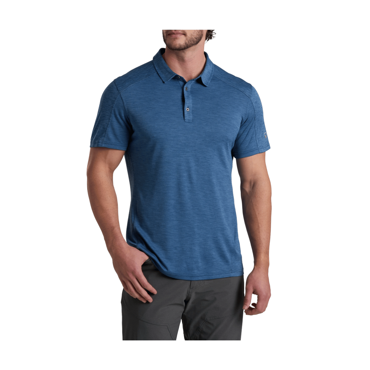 KUHL MEN'S ENGINEERED POLO - MIDNIGHT TIDE - FRONT VIEW