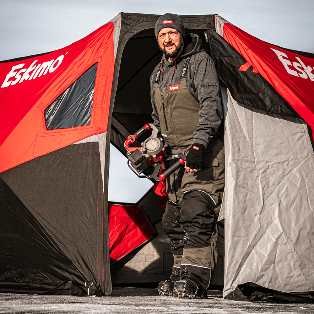ESKIMO OUTBREAK 650XDP POP-UP SHELTER - OPEN DOOR VIEW