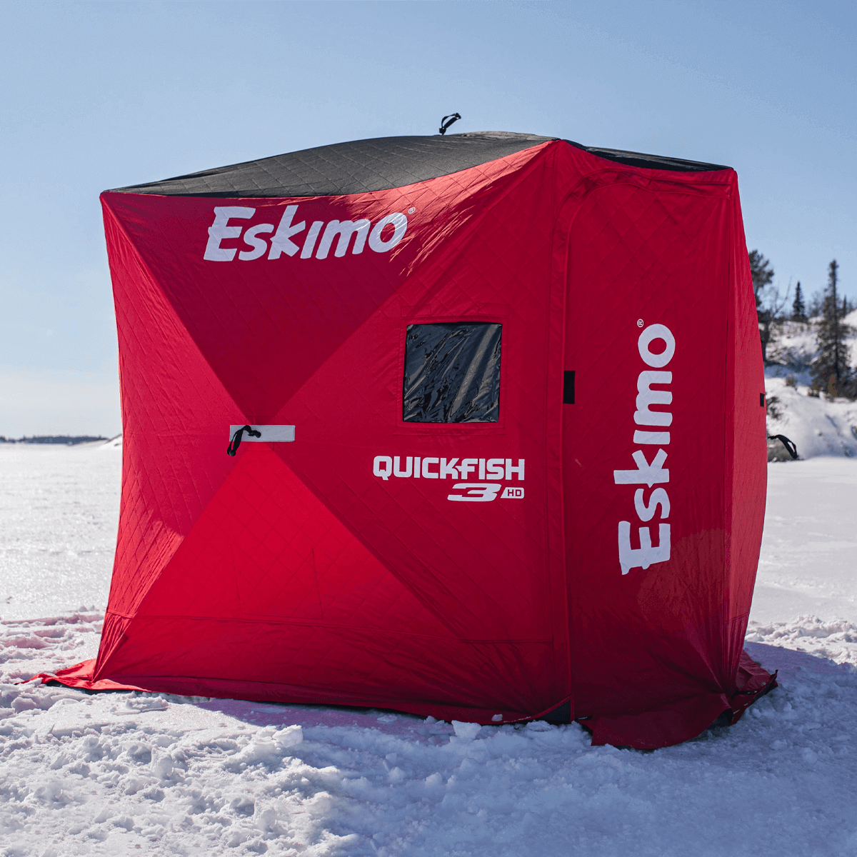 ESKIMO QUICKFISH 3HD POP-UP SHELTER -LIFESTYLE - SIDE VIEW