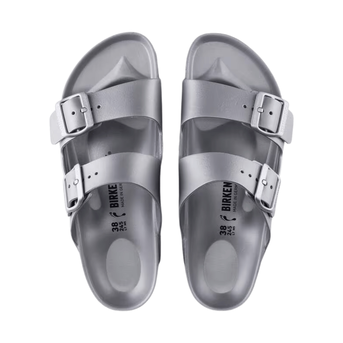 BIRKENSTOCK ARIZONA EVA - NARROW - METTALIC SILVER - TOP VIEW