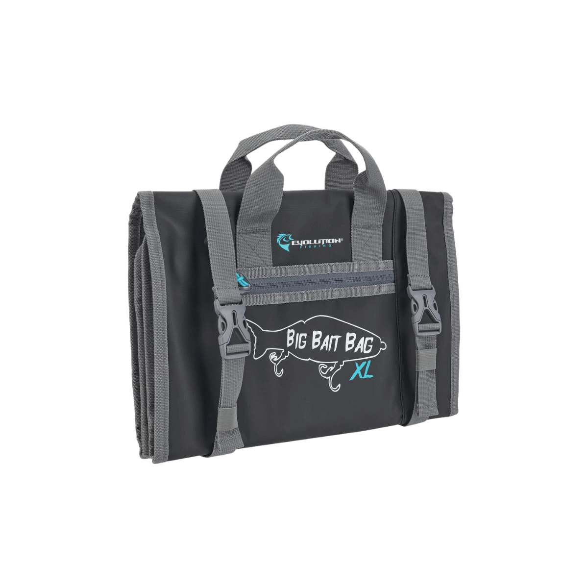 EVOLUTION OUTDOOR BIG BAIT BAG XL, BLACK GRAY COLOR, LOGO