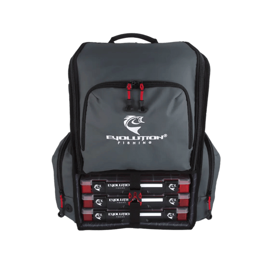 EVOLUTION OUTDOOR LARGEMOUTH 3.0 TACKLE BACKPACK GREY
