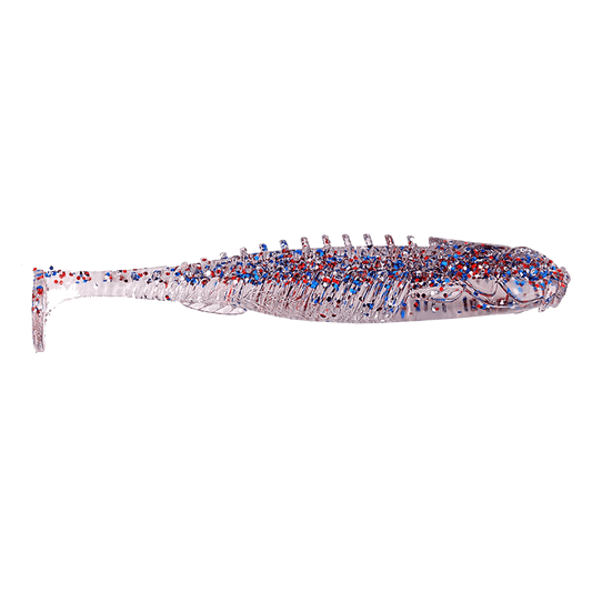 EYE-CANDY PADDLE SHAD 5PK FIRECRACKER