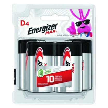 ENERGIZER BATTERY MAX ALKALINE BATTERIES D 4PK IN PACK