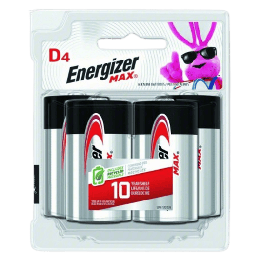ENERGIZER BATTERY MAX ALKALINE BATTERIES D 4PK IN PACK