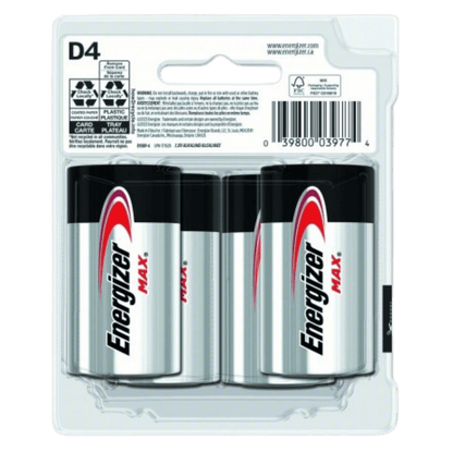 ENERGIZER BATTERY MAX ALKALINE BATTERIES D 4PK IN PACK 4PCS