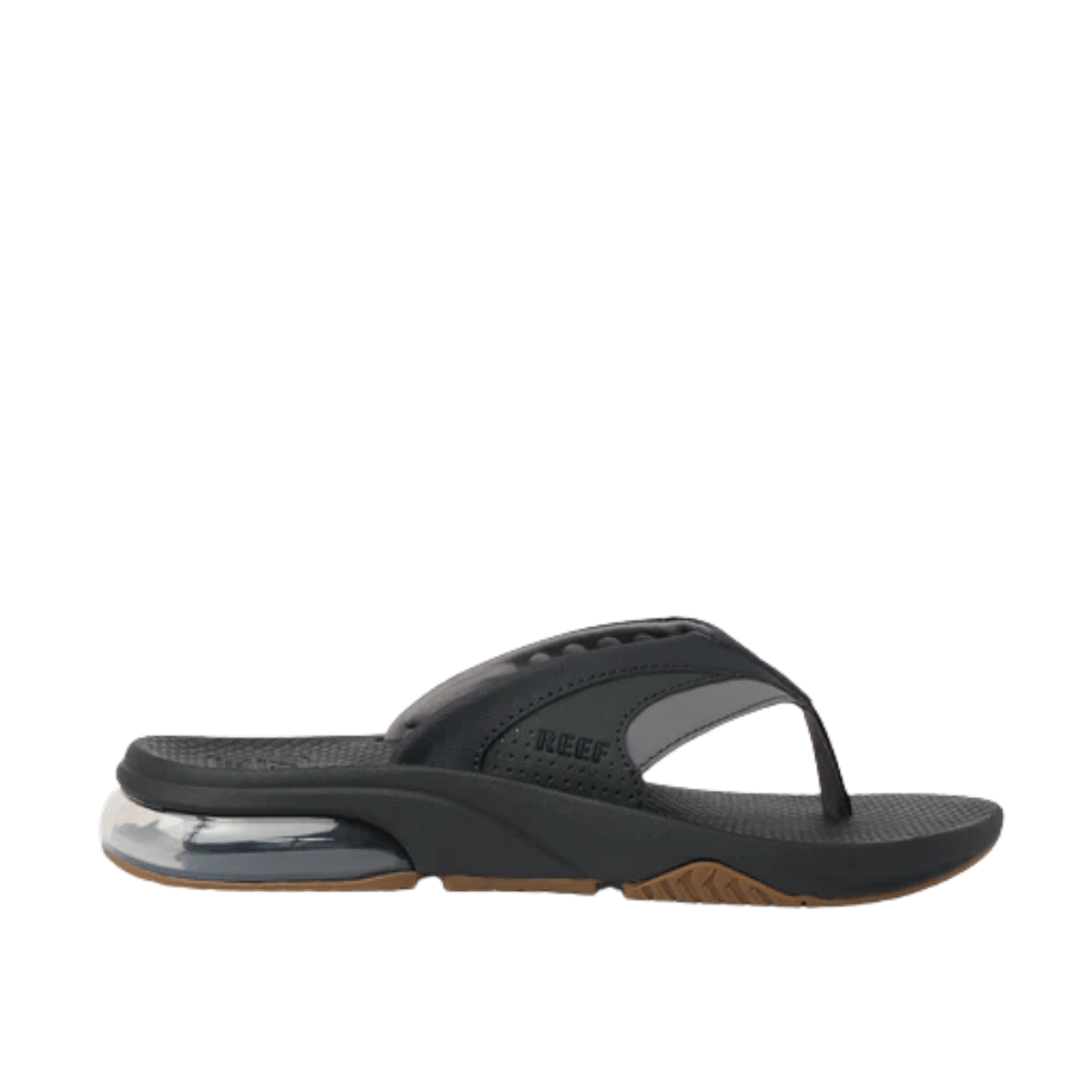REEF MEN'S FANNING FLIP - BLACK/GUM - SIDE VIEW