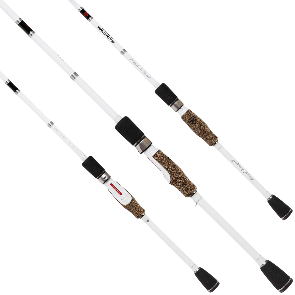 FAVORITE FISHING USA WHITE BIRD SPINNING ROD - HAND HELD ANGLES