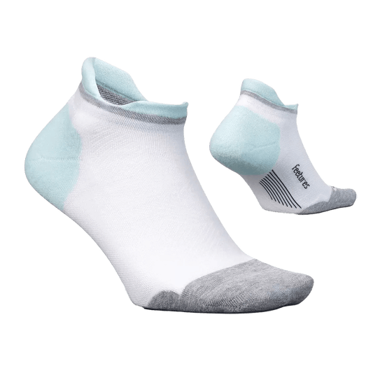 FEETURES ELITE MAX CUSHION NO SHOW TAB SOCKS WHITE SKY