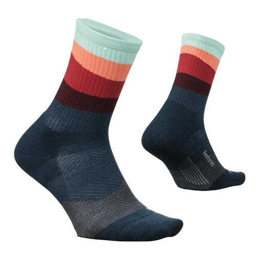 FEETURES ELITE TRAIL MINI CREW MAX CUSHION SOCKS ASCENT NAVY