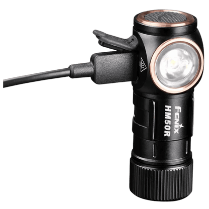 FENIX HM50R V2.0 RECHARGEABLE HEADLAMP - BLACK - FRONT VIEW