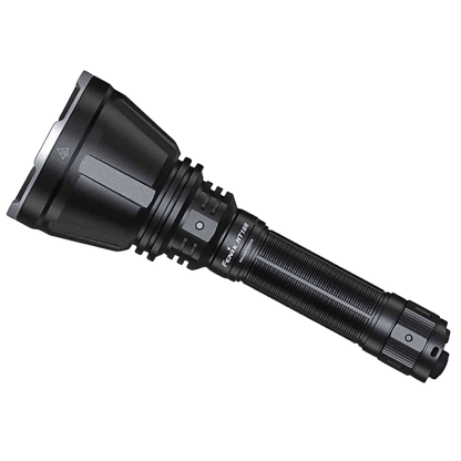 FENIX HT18R LONG DISTANCE FLASHLIGHT - BLACK - SIDE VIEW