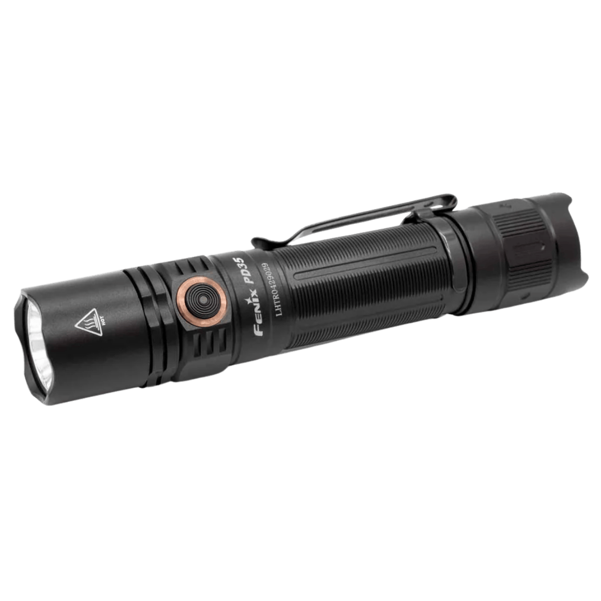 FENIX PD35 V3.0 FLASHLIGHT - BLACK - FRONT VIEW 