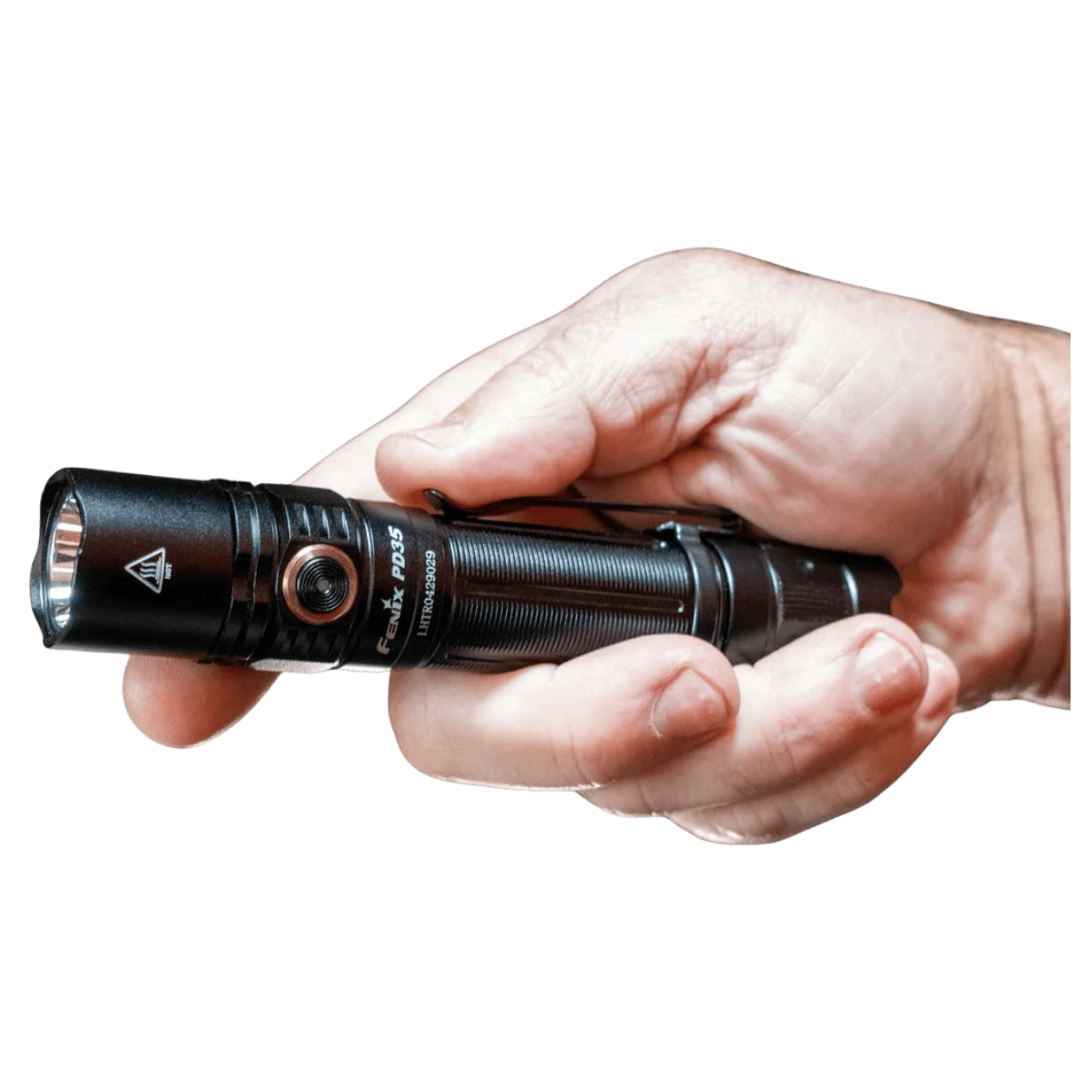 FENIX PD35 V3.0 FLASHLIGHT - BLACK - FRONT USED VIEW 