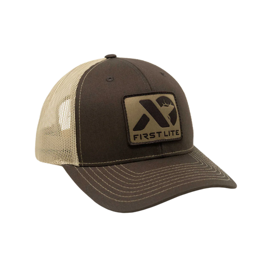 FIRST LITE ELK PATCH TRUCKER HAT IMAGE