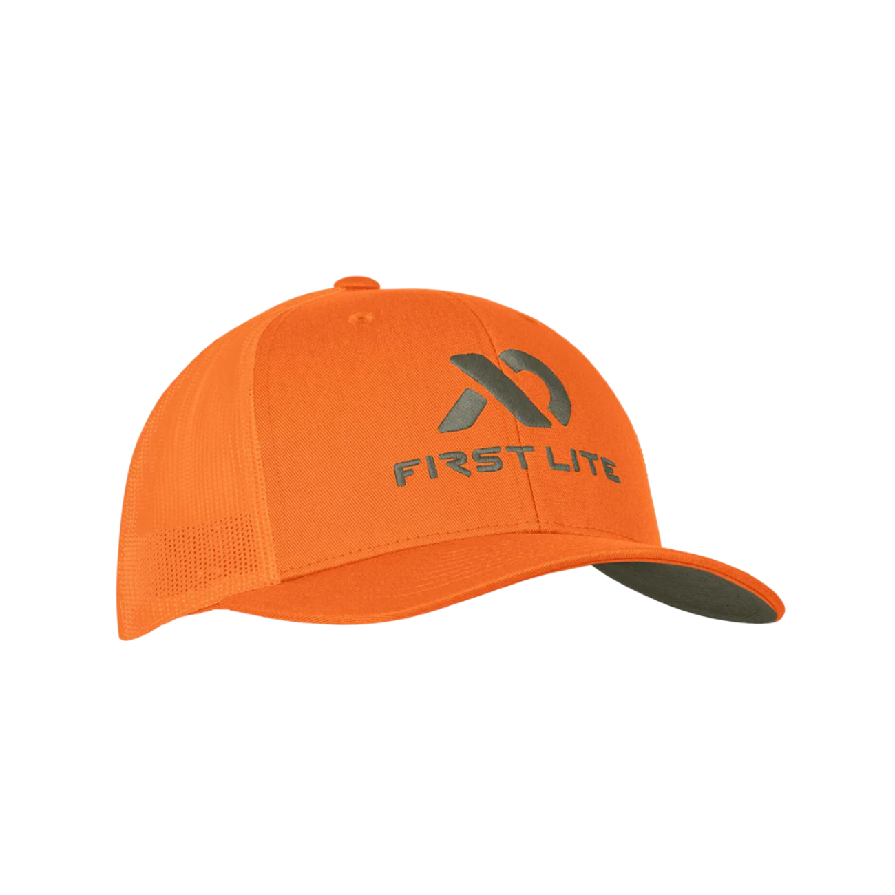 FIRST LITE TRUCKER HAT ORANGE GREY