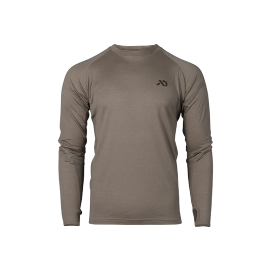 FIRST LITE WICK LONG SLEEVE CREW WALNUT