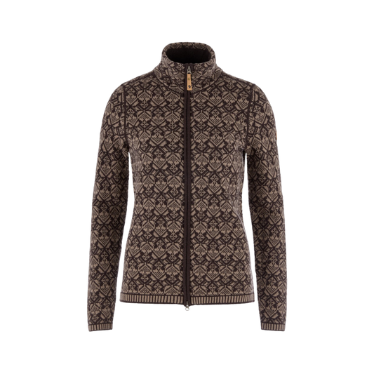 FJALLRAVEN W SNOW CARDIGAN SUEDE BROWN
