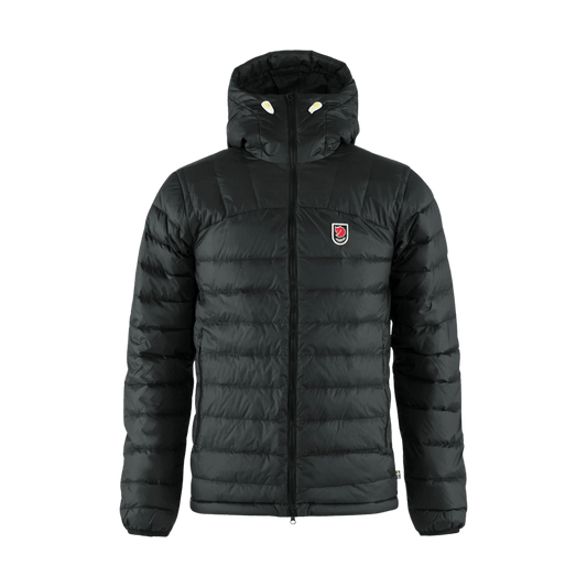 FJALLRAVEN MEN'S EXPEDITION PACK DOWN HOODIE - BLACK - FRONT