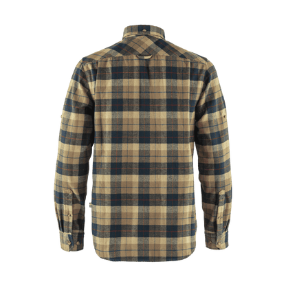 FJALLRAVEN MEN'S SINGI HEAVY FLANNEL SHIRT - DARK SAND - BACK