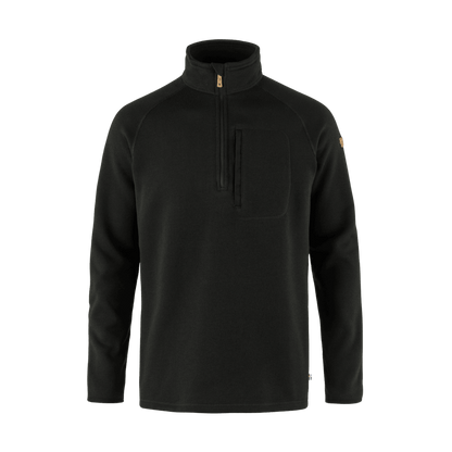 FJALLRAVEN ÖVIK FLEECE HALF ZIP - BLACK - FRONT