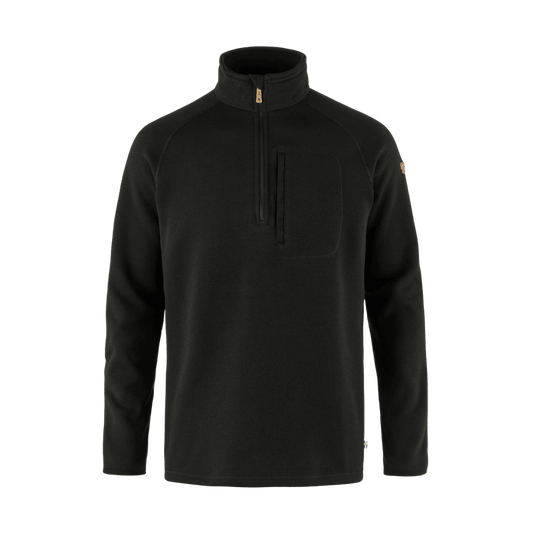 FJALLRAVEN ÖVIK FLEECE HALF ZIP - BLACK - FRONT