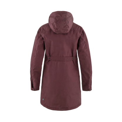 FJALLRAVEN WOMEN'S KIRUNA PADDED PARKA - PORT - BACK VIEW