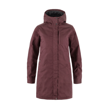 FJALLRAVEN WOMEN'S KIRUNA PADDED PARKA - PORT - FRONT VIEW