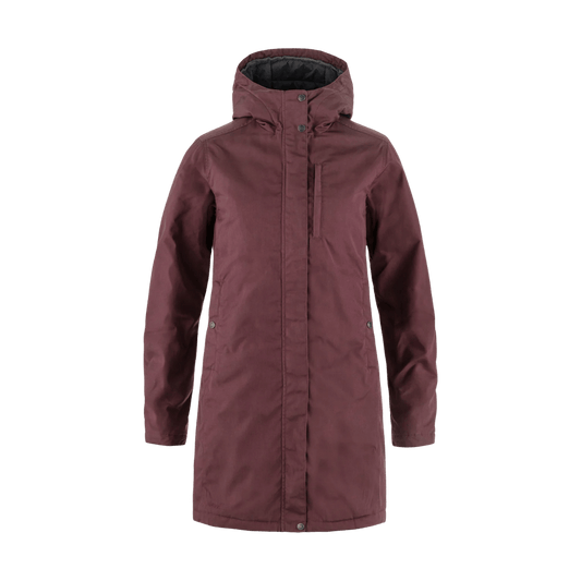 FJALLRAVEN WOMEN'S KIRUNA PADDED PARKA - PORT - FRONT VIEW