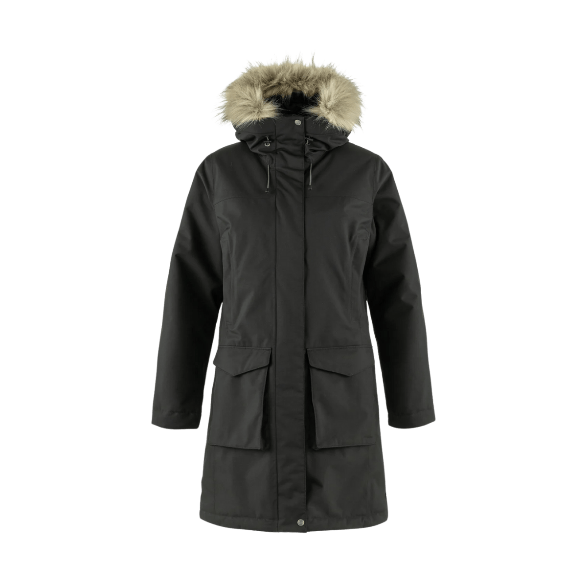 FJALLRAVEN WOMEN'S NUUK LITE PARKA - BLACK - FRONT