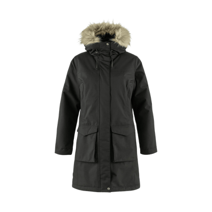 FJALLRAVEN WOMEN'S NUUK LITE PARKA - BLACK - FRONT