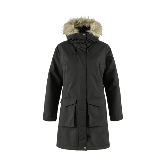 FJALLRAVEN WOMEN'S NUUK LITE PARKA - BLACK - FRONT