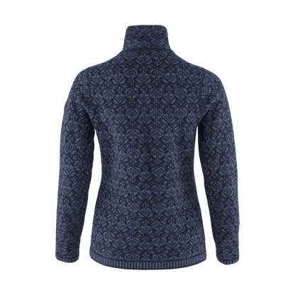 FJALLRAVEN WOMEN'S SNOW CARDIGAN - DARK NAVY - BACK
