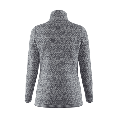FJALLRAVEN WOMEN'S SNOW CARDIGAN - GREY - BACK VIEW