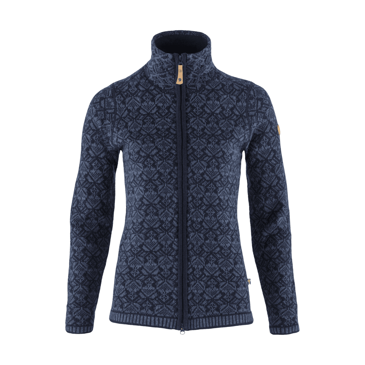 FJALLRAVEN WOMEN'S SNOW CARDIGAN - DARK NAVY - FRONT