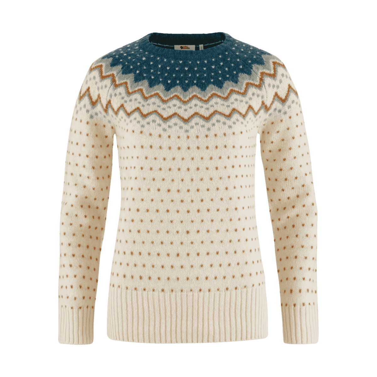 FJALLRAVEN WOMEN'S ÖVIK KNIT SWEATER - GLACIER GREEN - FRONT VIEW