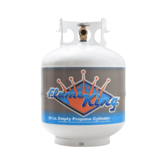 FLAME KING STEEL PROPANE CYLINDER W/OPD WHITE