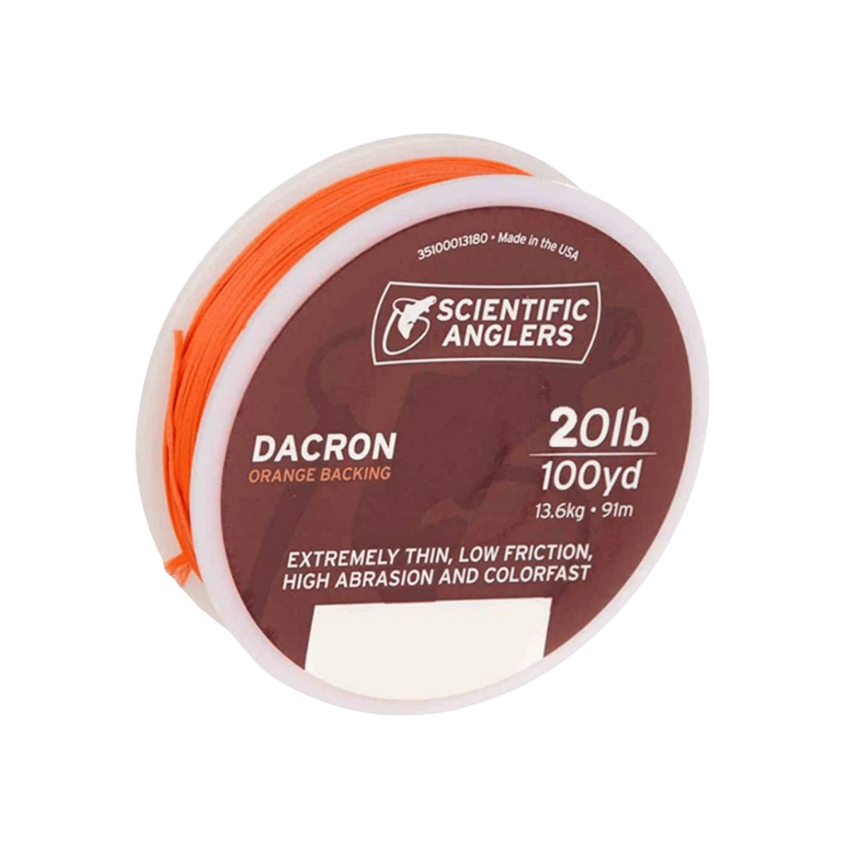 SCIENTIFIC ANGLERS FLY LINE BACKING 100YD - 20 LBS - ORANGE