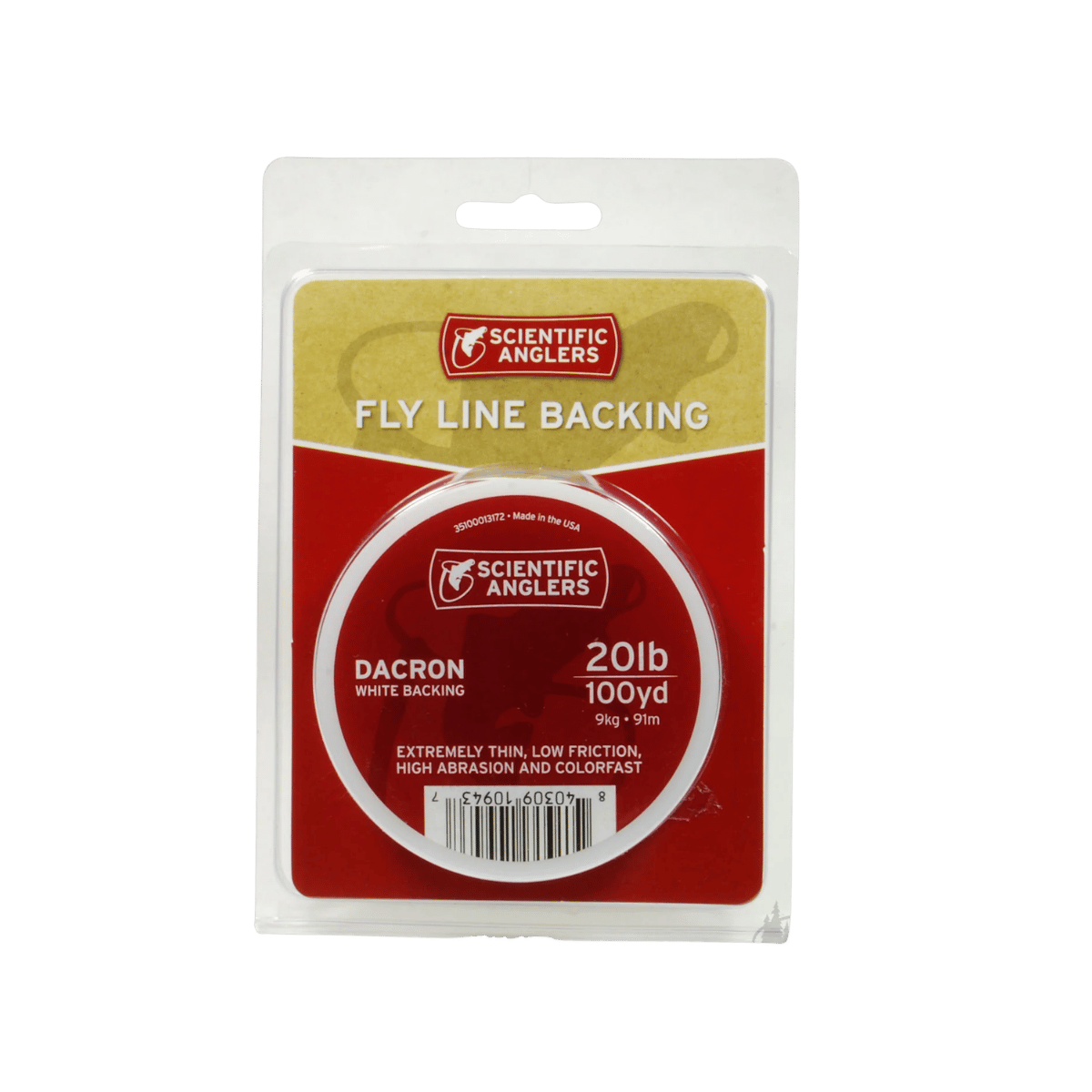 SCIENTIFIC ANGLERS FLY LINE BACKING 100YD - 20 LBS - WHITE