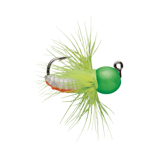 VMC TUNGSTEN FLY JIG - 1/32OZ - GREEN ORANGE GLOW