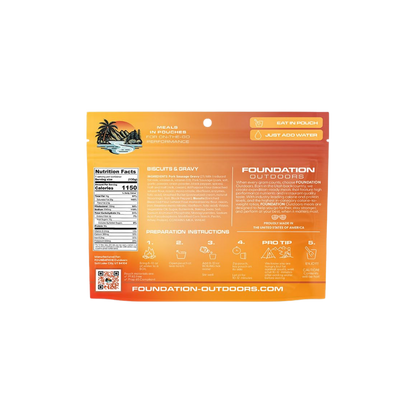 FOUNDATION OUTDOORS BISCUITS AND SAUSAGE GRAVY MEAL INGREDIENTS