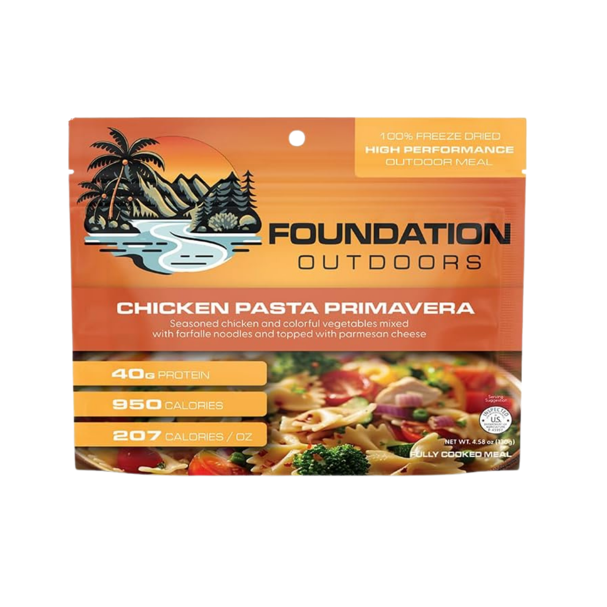 FOUNDATION OUTDOORS CHICKEN PASTA PRIMAVERA MEAL IMAGE