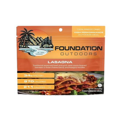 FOUNDATION OUTDOORS LASAGNA MEAL IMAGE