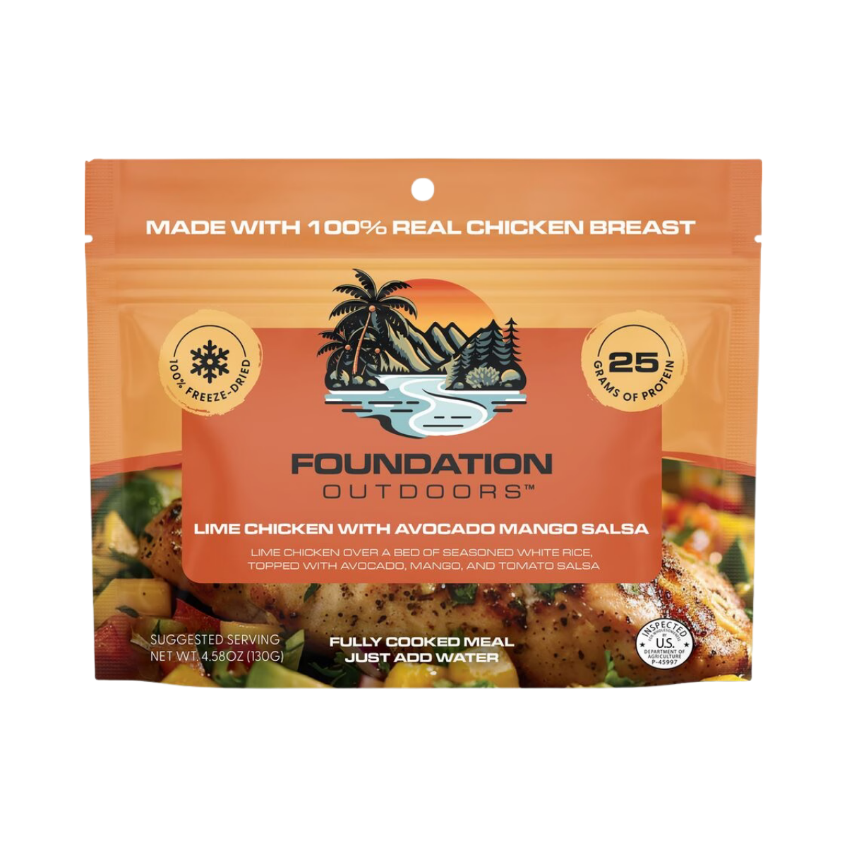 FOUNDATION OUTDOORS LIME CHICKEN W/AVOCADO MEAL IMAGE