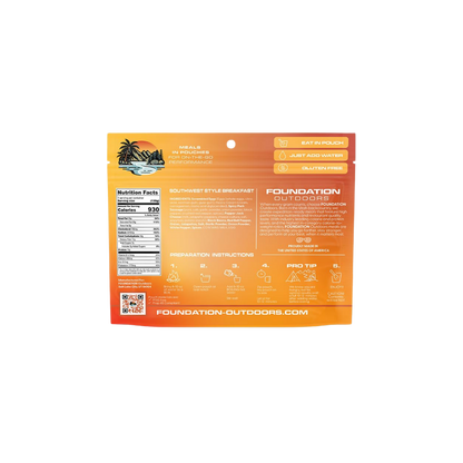 FOUNDATION OUTDOORS SOUTHWEST STYLE BRKFST MEAL INGREDIENTS