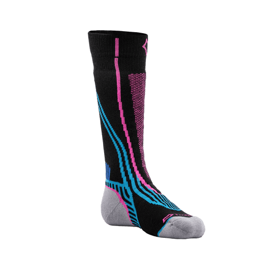 FOX RIVER KIDS' SNOWPASS MEDIUM WEIGHT OTC SKI SNOWBAORD SOCKS BLACK PINK